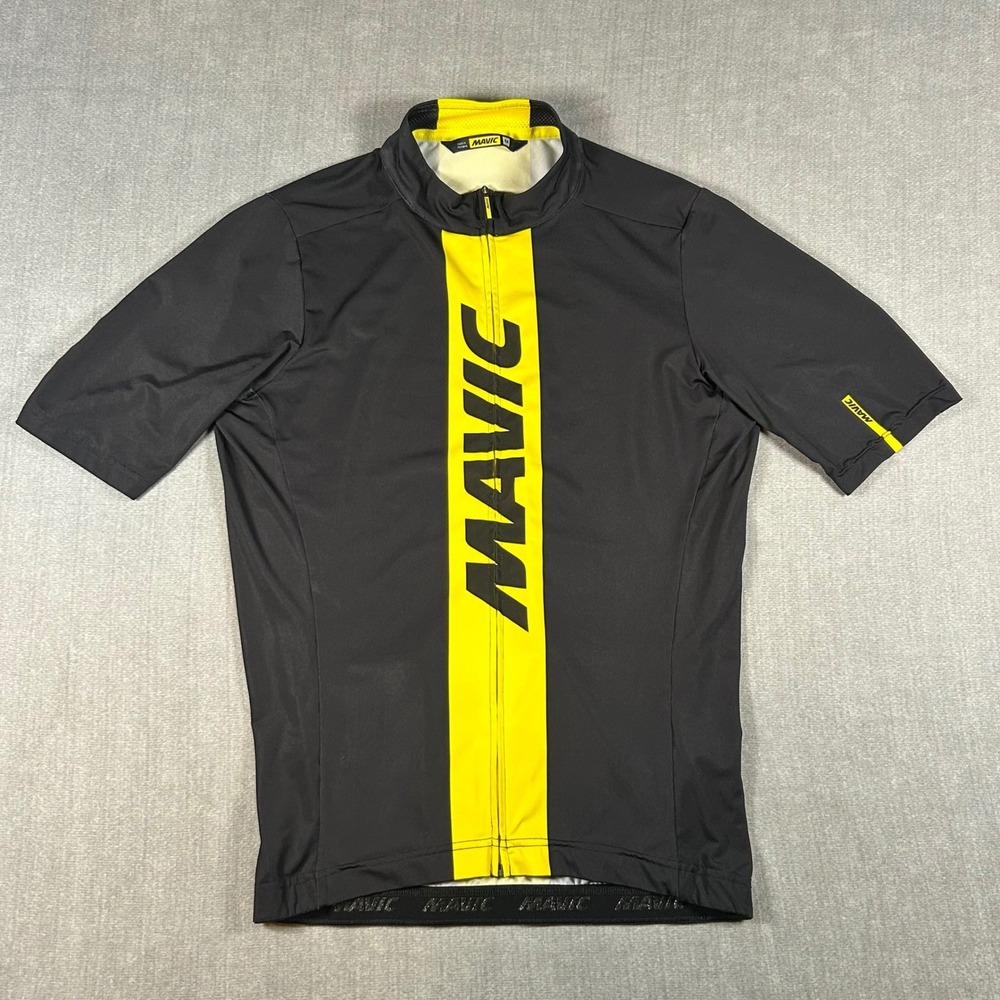 Mavic Cosmic Cycling Jersey Mens Medium Black Yellow Short Sleeve Road Bike